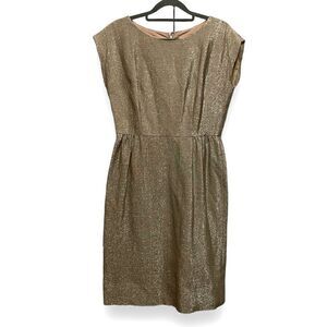Vintage 60’s Cathy Gray Gold Metallic Dress